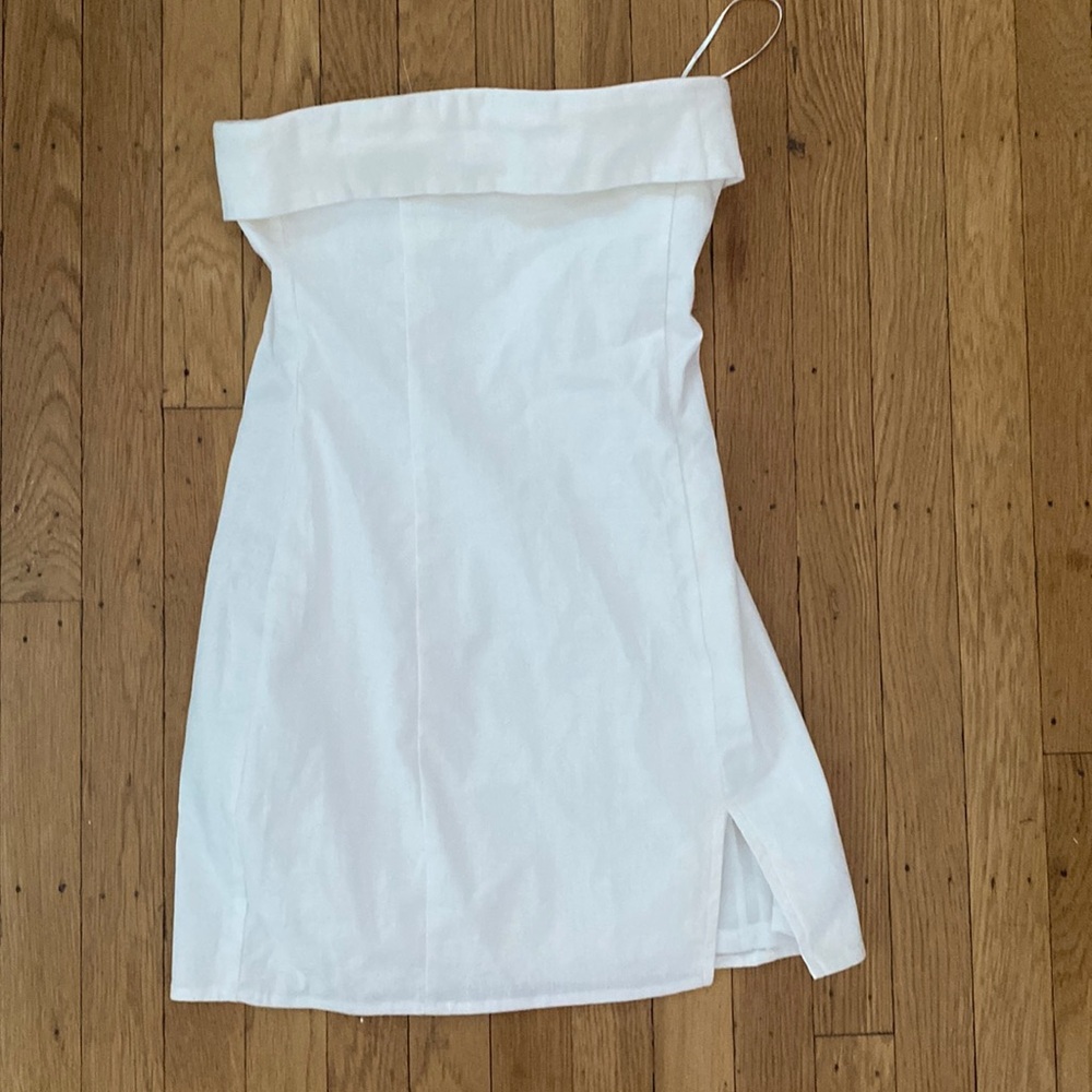 white strapless mini dress size small